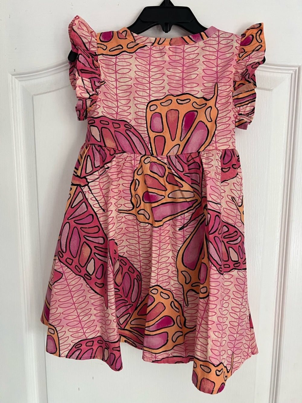 Tea Collection Pink Cotton Dress with Butterfly Print.  Size 3T.  NWOT - Picture 2 of 5